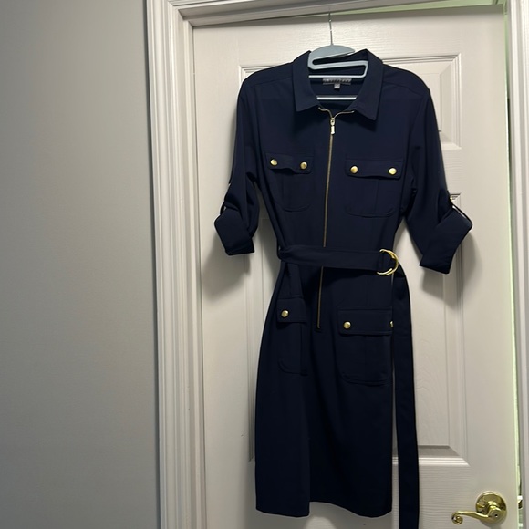 Sharagano Dresses & Skirts - Sharagano Zip Front Dress - Navy - Size 12